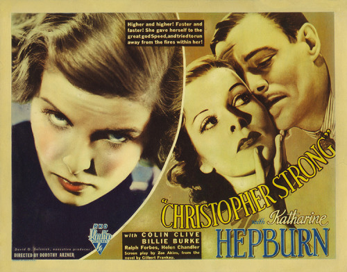 Katharine Hepburn as Lady Cynthia Darrington in Christopher Strong (Dir: Dorothy Arzner, 1933)