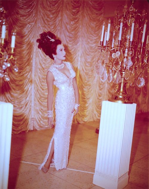 costumeloverz71:Louisa May Foster (Shirley McClaine) White beaded gown.. What A Way To Go! (1964).. 