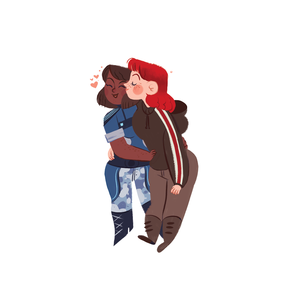 cerigg:  the next installation in ME femslash week (not pictured: 2.5 kids, picket