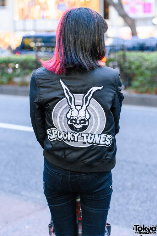 tokyo-fashion: 18-year-old Japanese student Remon on the street in Harajuku wearing a “Spooky 