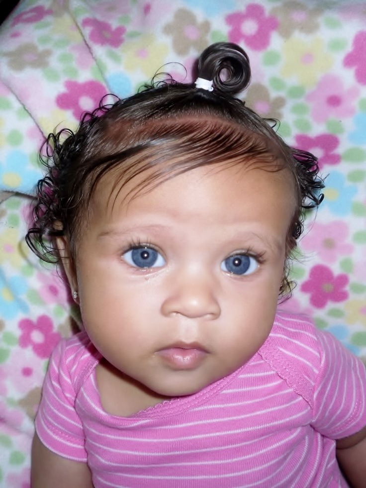 mixed baby girl with blue eyes