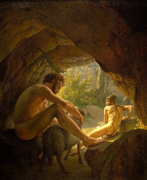 19thcenturyboyfriend: Ulysses Fleeing The Cave Of Polyphemus, Christoffer Wilhelm Eckersberg