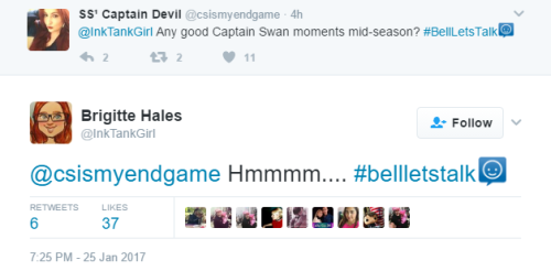 swan-jones-hero: Brigitte Hales tweets on CS, Emma and Hook  x x x x x x x x x x x x x