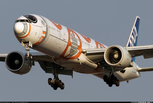 aviationgreats:Close-up of ANA’s Star Wars BB-8 77W