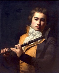 Follower of Jacques-Louis David, The Flautist Francois Devienne, 1790’s