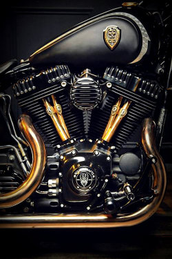 slypiggens:Crowned Stallion by Rough Crafts  —  Gothic Bobber      Engine detail