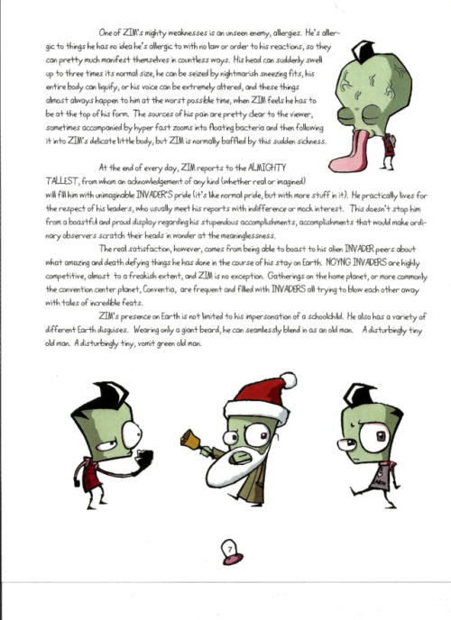 The Invader Zim Show Bible: Main CharactersSome adult photos