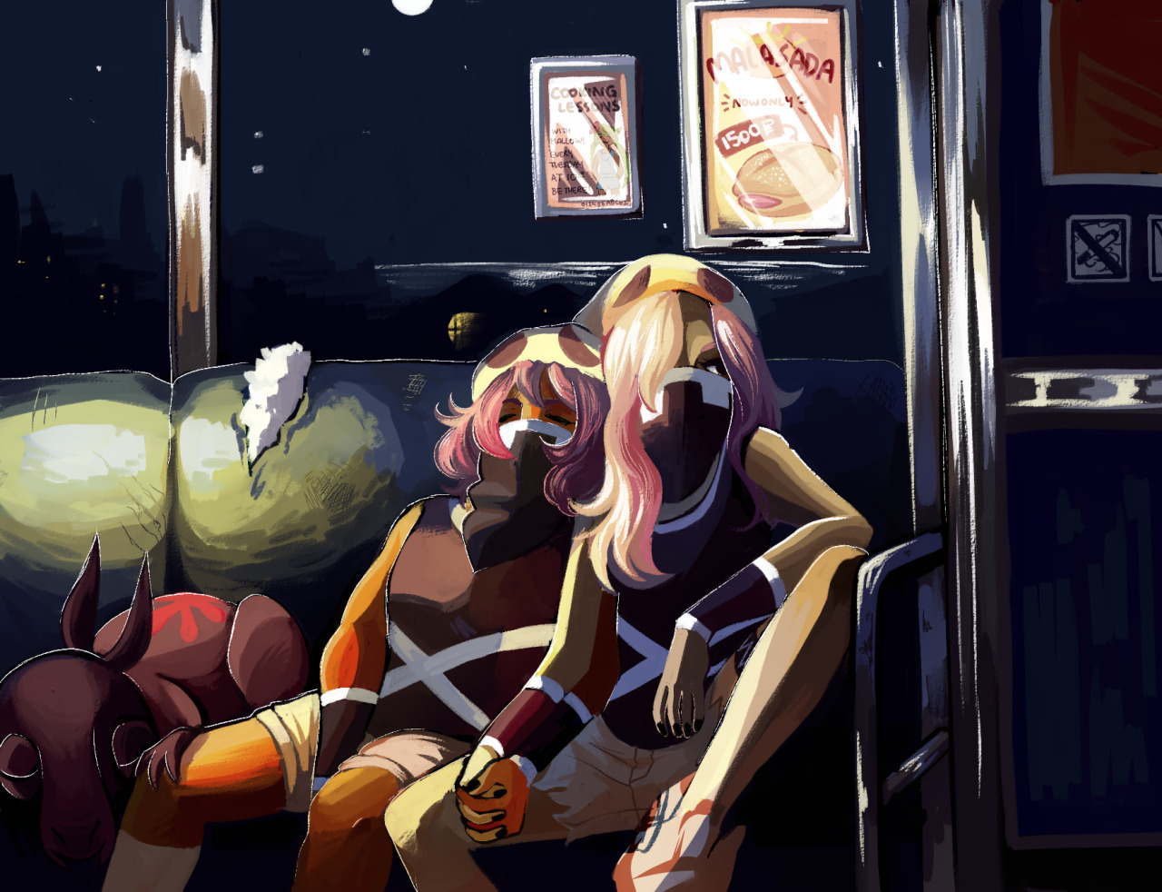 dominodamsel: Just skull gals living their lives 8^) I drew the sketches for these