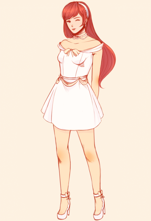 tsukiyumi:Cherche in a cute dress 