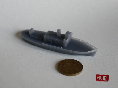 3D Printed 1:350 Scale Ship Base (details Like Seats, Railings Etc. To Be Added By The Commissioner)