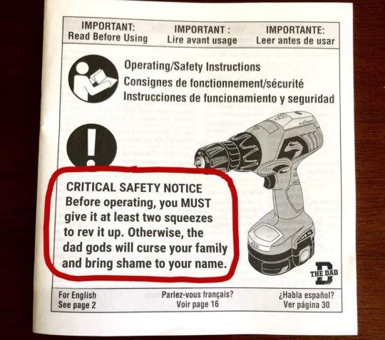 loloftheday: Critical Safety Notice for dads