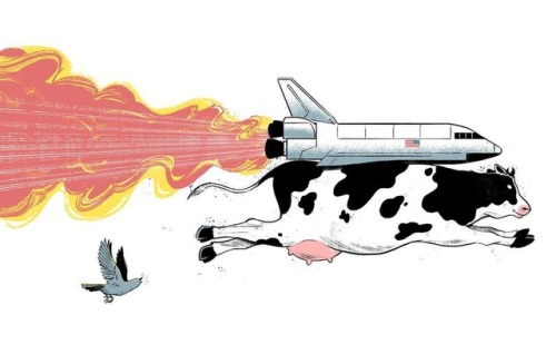 Here’s an illustration of a flying cow that I just drew for Newsweek. Happy holidays you all and tha