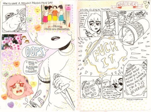 theskinnyartist:A little preview of how my sketchbook looks recently! You can see some individual po