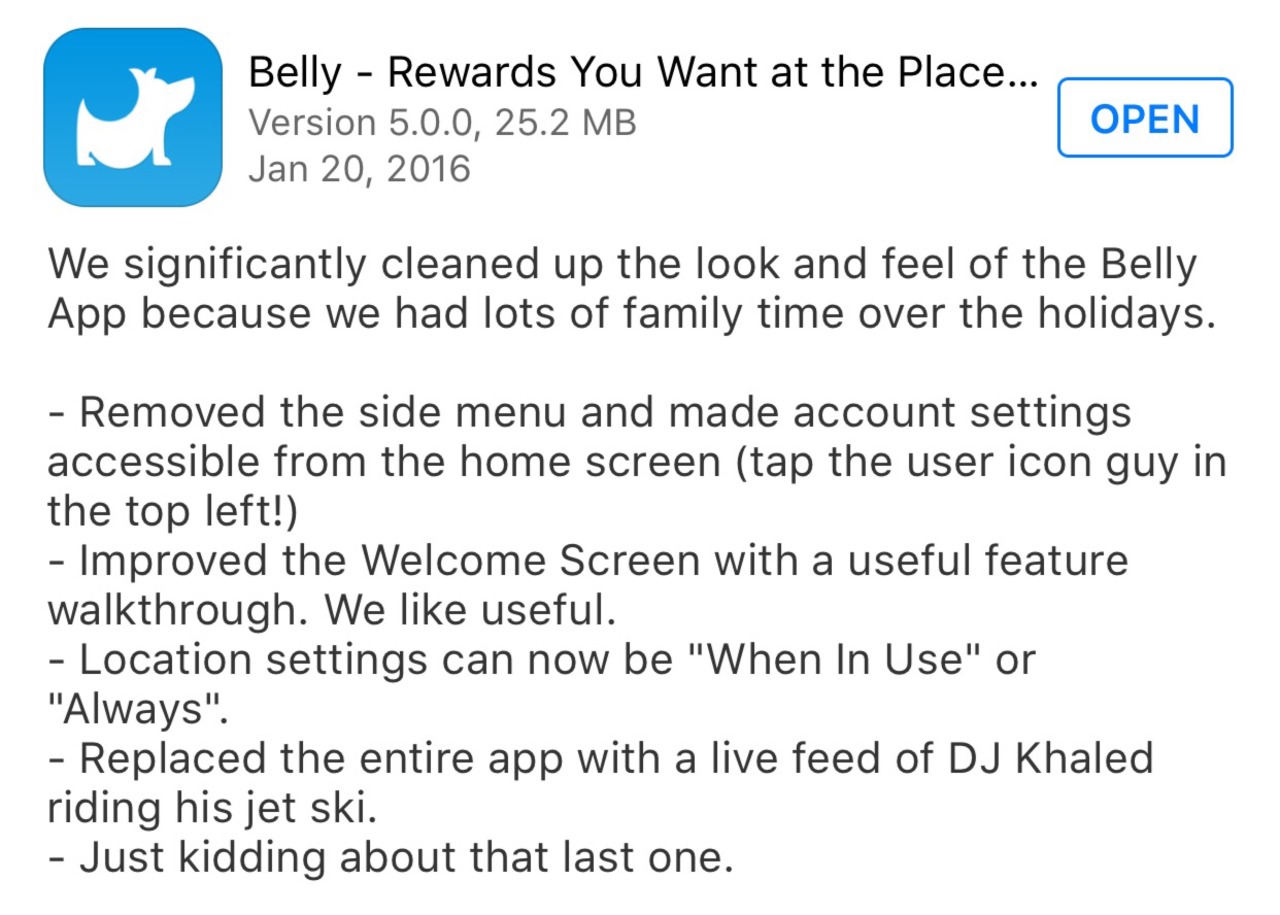 Belly is just kidding about that last feature. Or is it?