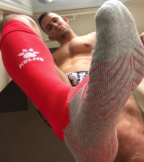 absoluteperfectioncashrape: New soccer socks to my colection #sockfetish #dirtysocks #smellysocks #s