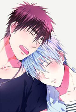 yaoi4nerds:  Kuroko x Kagami from Kuroko no Basuke drawn by にらめんこ