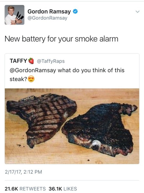 whouffalditrash: cirque-du-flippidido: weavemama: GORDON RAMSEY’S TWITTER CRITIQUES IS WHAT WE