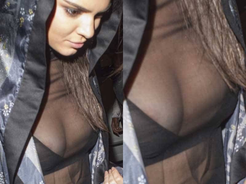 starprivate:  Kendall Jenner trying to make the most out of her undeveloped boobs