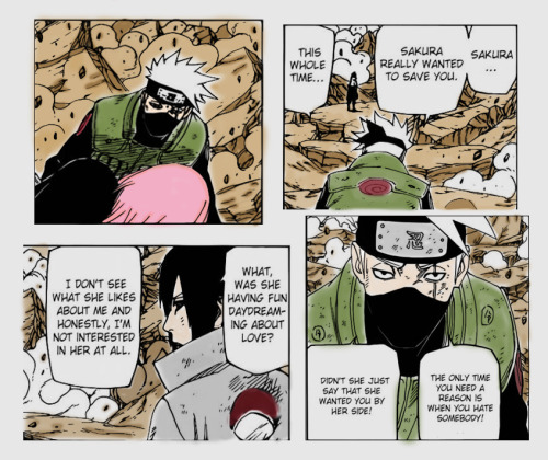 samidare-doten:  samidare-doten:Sasusaku Month 2015Day 1 - MatchmakerSakura,  really wanted to save you… and she did it.