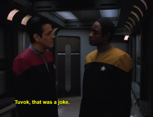 magificantamericandonger:captainsblogsupplemental:Tuvok was the saltiest little shit in the entire s