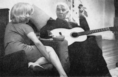 Marilyn Monroe +Pulitzer-prize winning poet  Carl Sandburg1961 after Len Steckler took the photos, t