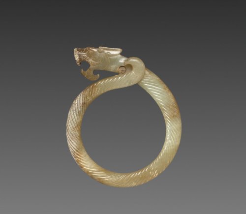 Fluted Ring with Dragon Head (Huan), 475-221 BC, Cleveland Museum of Art: Chinese ArtSize: Overall: 