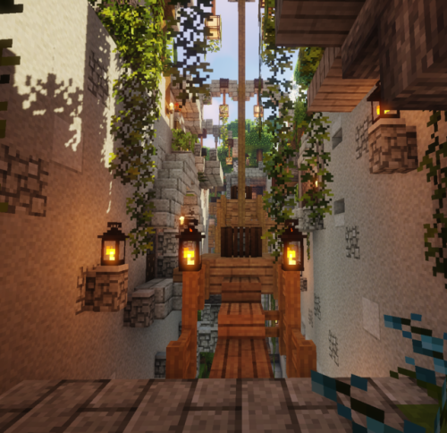 netherleaf:  ☘️ ~hanged city of ivywood on the @texturepak server~ ☘️ this city includes: an old, ov