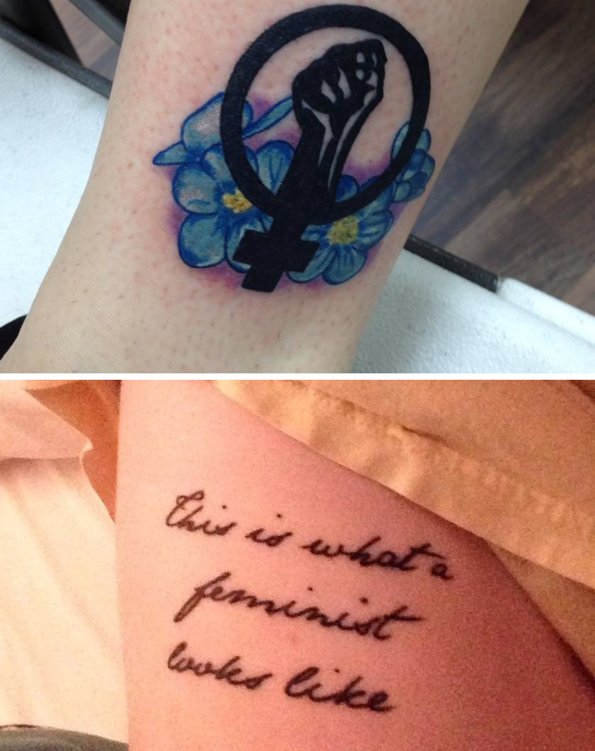 micdotcom:  Feminist tattoos FTW. There are 7 more of these and they’re just as