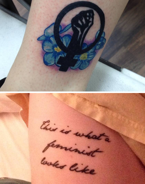 micdotcom:  Feminist tattoos FTW. There are 7 more of these and they’re just as badass.