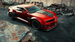 fullthrottleauto:Chrome &amp; Carbon Chevy Camaro Guyver Widebody Kit