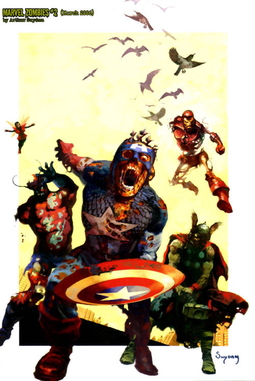 brianmichaelbendis:  Arthur Suydam zombifies Marvel’s most iconic covers