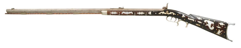 peashooter85:  A silver mounted percussion rifle crafted by M. M. Benson, mid 19th