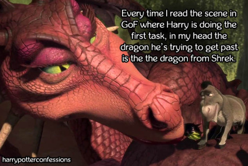 Every time I read the scene in GoF where Harry is doing the first task, in my head the dragon he’s t