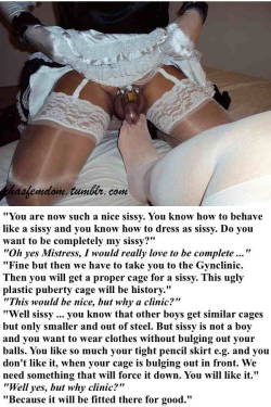 chasfemdom:  sissy get different chastitycage than a boy. 
