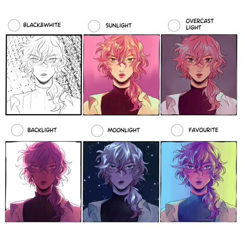 wanted to try the 6 lights challenge frm miyuliart on twitter !! 