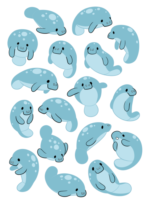 stutterhug:Always More Manatees.Was attempting to do some simple designs for stickers or t-shirt pat
