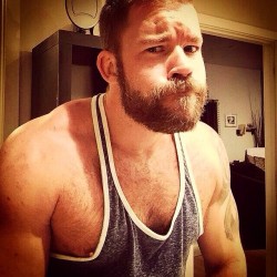 bearweek365:BEEFED UP with a side of peek-a-boo nipple 🐻😘❤️💎👍🔥💖💥 #Bearweek365 #beefyboys