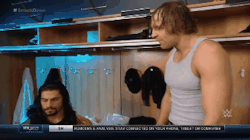 Geeky-Tomboychick:  Dean &Amp;Amp; Roman Backstage On Smackdown 