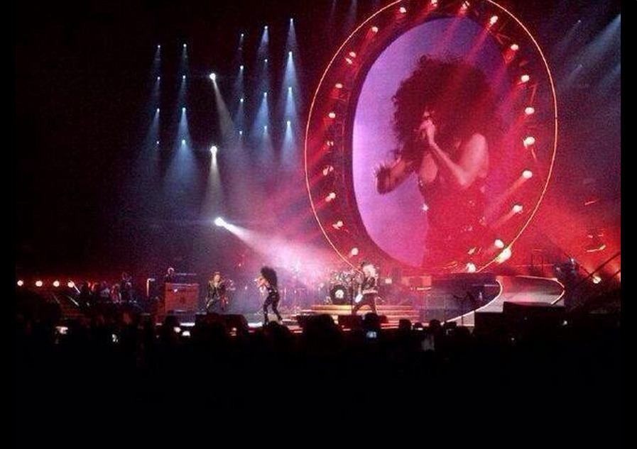 gagasgallery:  Gaga performing with Queen earlier today in Sydney, Australia. 