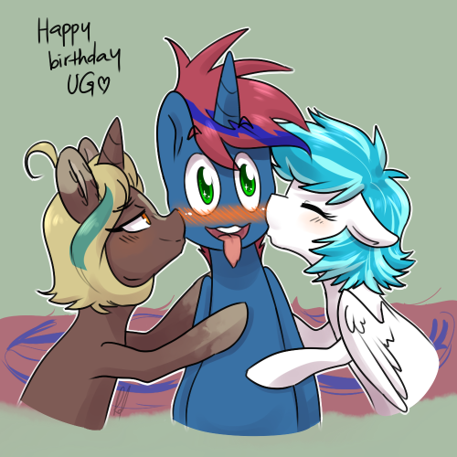 lucidlarceny:  Happy birthday askug!   THIS IS A COMPLETE SURPRISE, I NEVER EXPECTED TO GET AWESOME ART FROM YOU AND FOR MY BIRTHDAY NO LESS! /)w(\ THANK YOU VERY VERY MUCH THIS IS SO CUTE AND SWEET AND SEXY~ x3 YOU’RE AWESOME BEC! :DDDDDDDDDD AND LOOK