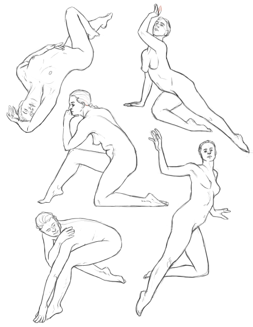 today’s warmup studies (poses from here)