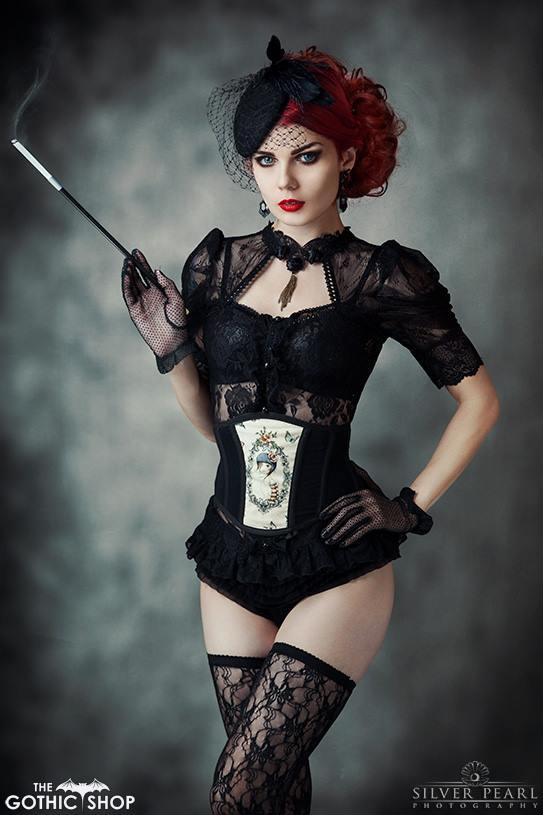 gothicandamazing:  Model: ElisanthPhoto: Silver Pearl PhotographyTop:The Gothic Shop/Corset:@FORGEHat: