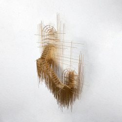 crossconnectmag:  Architectural Sculpture by David MorenoSpanish Sculptor David Moreno creates art that is part sculpture, part drawing.  His works float, as if he has abstracted a memory of a building. You can see more of David’s work on Instagram.