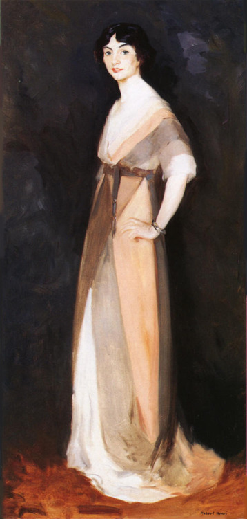 “Girl in Rose and Gray” or Portrait of Miss Carmel by White Robert Henri,1911
