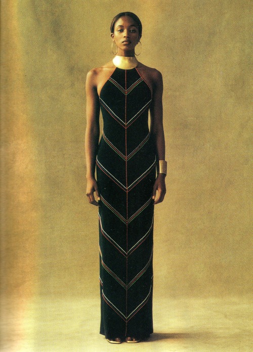 vintagebinger:  A regal Naomi Campbell for Ralph Lauren, circa 1997. Lauren never comes to mind when talk turns to classic American design — he’s often derided for his commercial reach and polo shirts — but there’s no denying the man’s longevity.