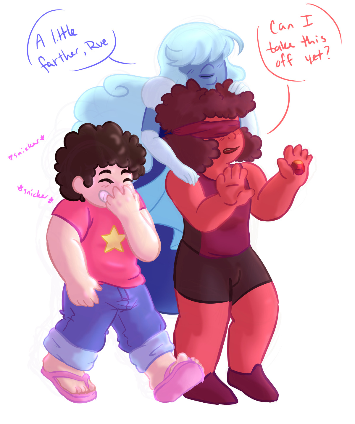 mixer-in-monochrome:  Steven wanted to surprise the two, but since Sapphire has Future