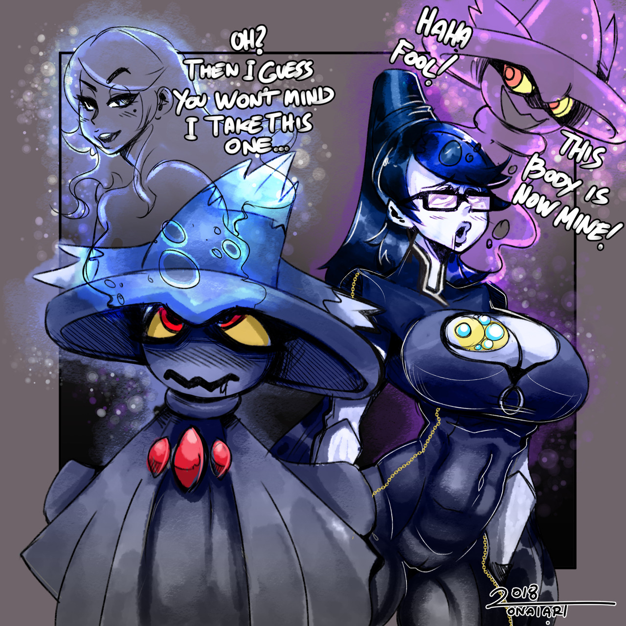 a body swap of mismagius and bayonetta an idea for super smash thing, but i decided