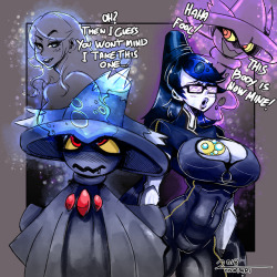 a body swap of mismagius and bayonetta an idea for super smash thing, but i decided just to swap these two. :0there will be a part 2. 