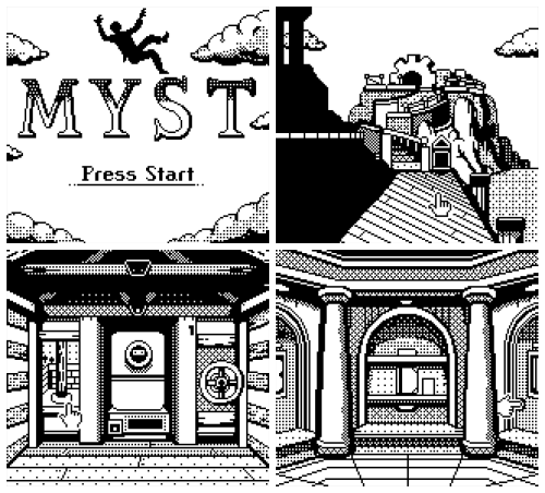 gameboydemakes:  Quite a few folks commented about the Myst demake looking like Cyan’s