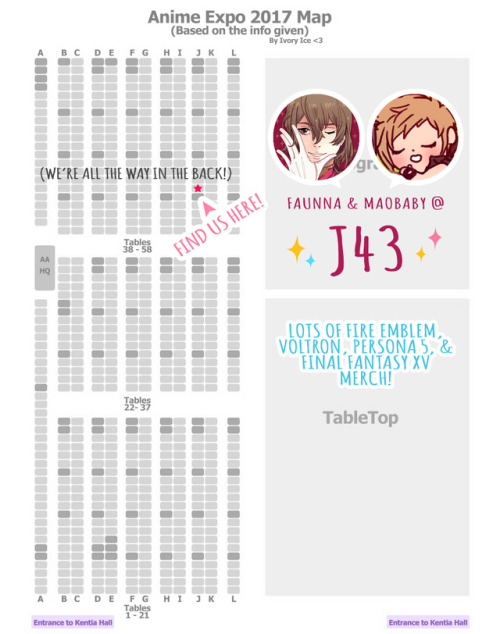 faunna:Come visit me & @maobebe at Anime Expo this coming weekend (July 1-4th)! We’ll be at tabl